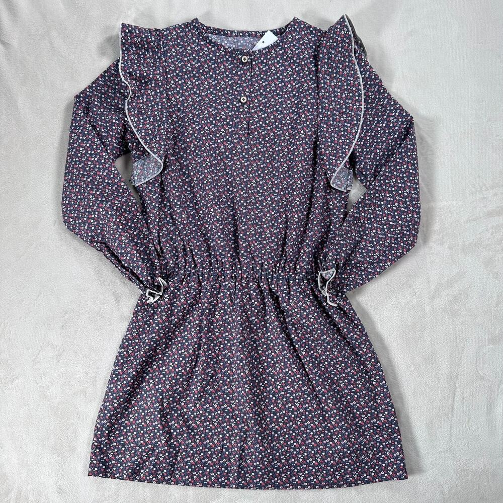Mi Pequeno Lucas Winterberry Blue Ruffle Tunic Top Girls Size 8 New